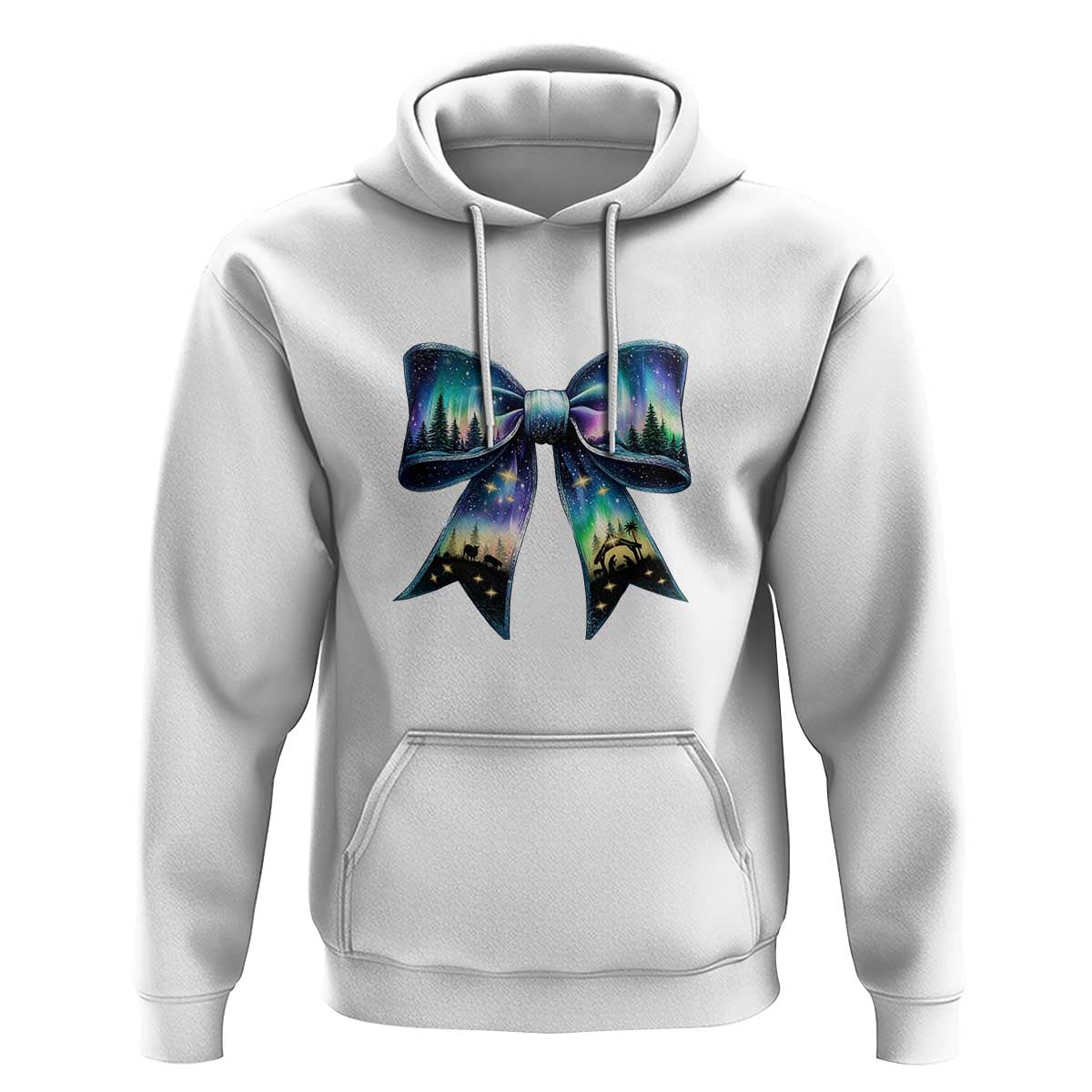 Christmas Alaska Aurora Hoodie Christian Most Wonderful Time Of The Year Coquette Bow