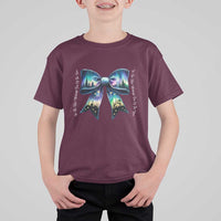 Christmas Alaska Aurora T Shirt For Kid Christian Most Wonderful Time Of The Year Coquette Bow - Wonder Print Shop