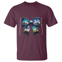 Christmas Alaska Aurora T Shirt Christian Most Wonderful Time Of The Year Coquette Bow - Wonder Print Shop