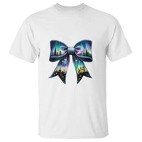 Christmas Alaska Aurora T Shirt Christian Most Wonderful Time Of The Year Coquette Bow - Wonder Print Shop