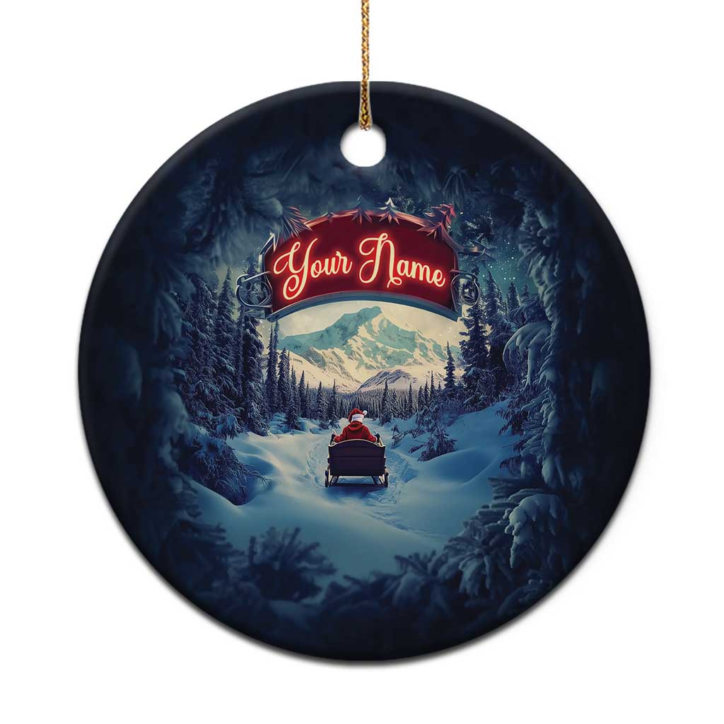 Personalize Santa Sleigh Christmas Ornament Custom Name Winter Snow Season - Wonder Print Shop