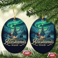 Xmas In Alaska Christmas Ornament Alaskamas Magic Aurora Santa - Wonder Print Shop