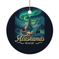 Xmas In Alaska Christmas Ornament Alaskamas Magic Aurora Santa - Wonder Print Shop