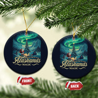 Xmas In Alaska Christmas Ornament Alaskamas Magic Aurora Santa - Wonder Print Shop