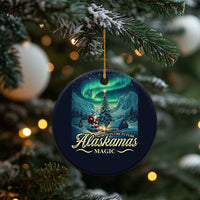 Xmas In Alaska Christmas Ornament Alaskamas Magic Aurora Santa - Wonder Print Shop