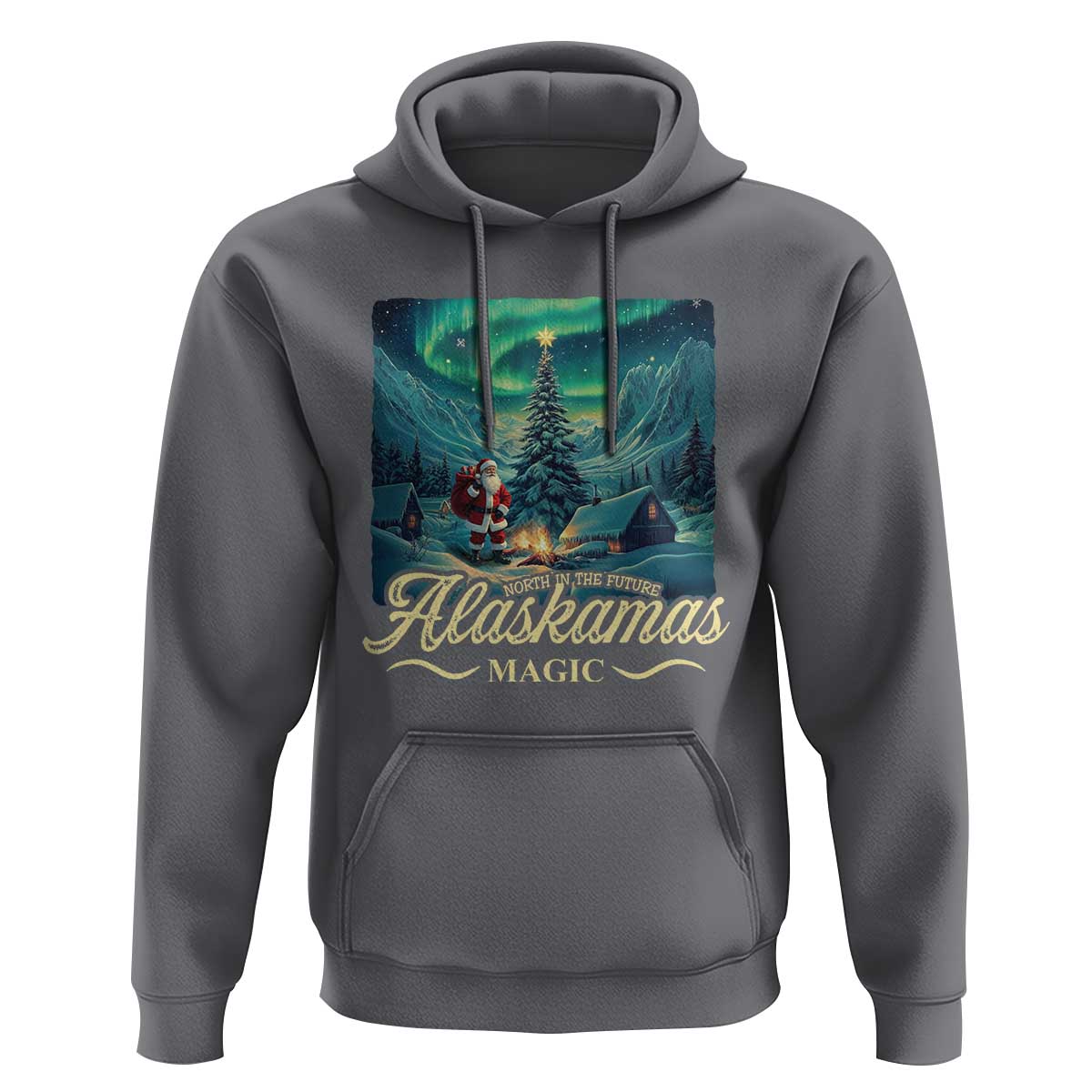 Xmas In Alaska Hoodie Alaskamas Magic Aurora Santa