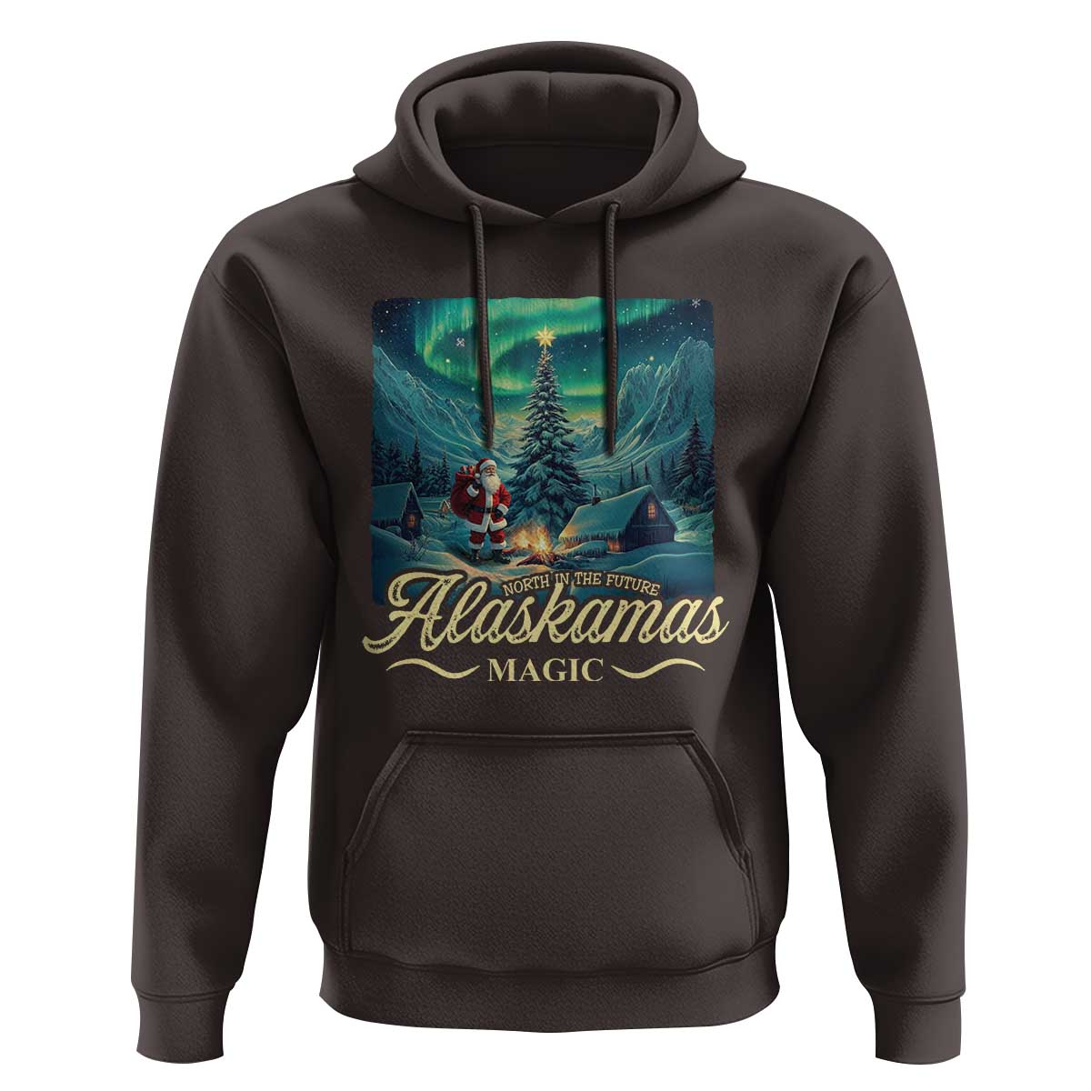 Xmas In Alaska Hoodie Alaskamas Magic Aurora Santa