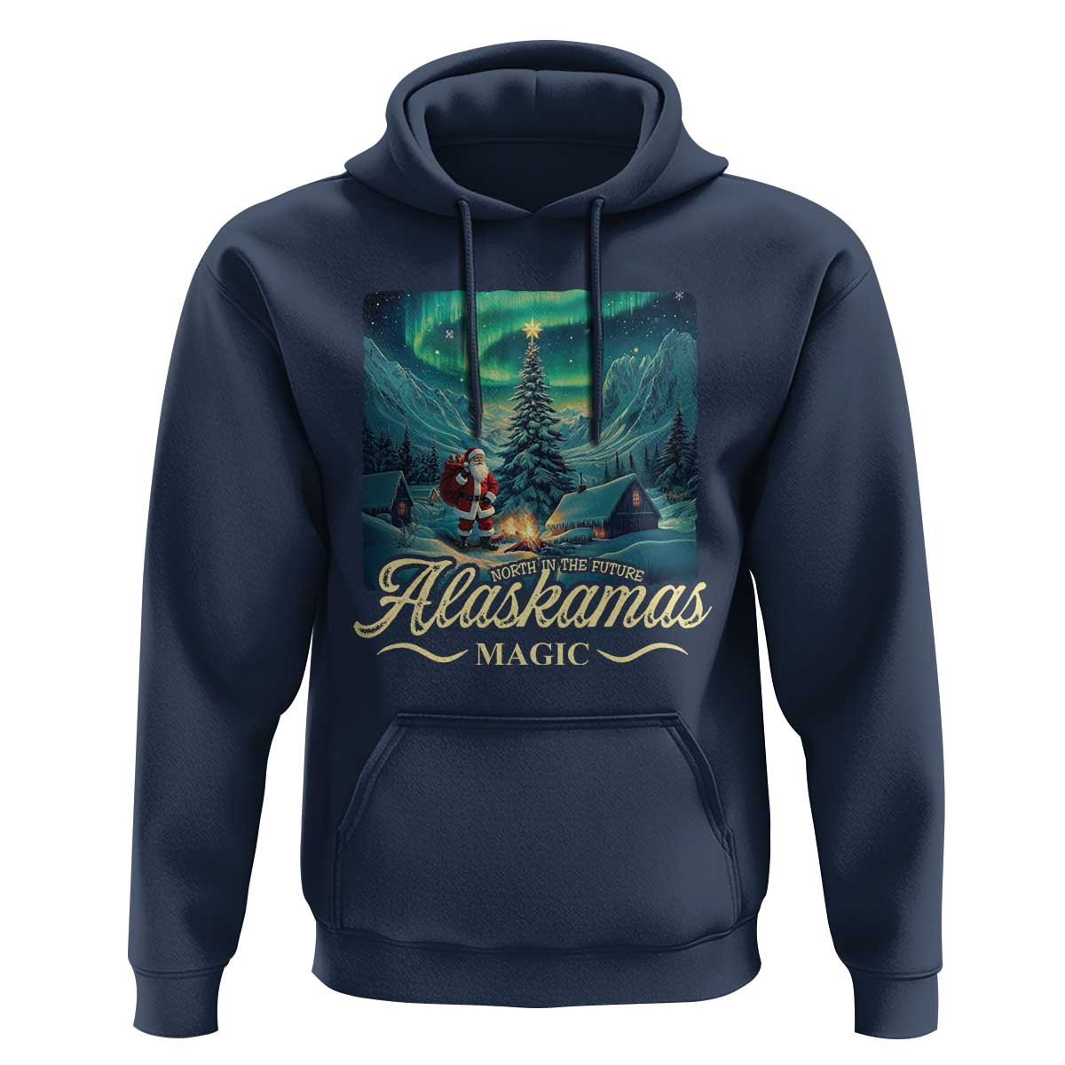 Xmas In Alaska Hoodie Alaskamas Magic Aurora Santa