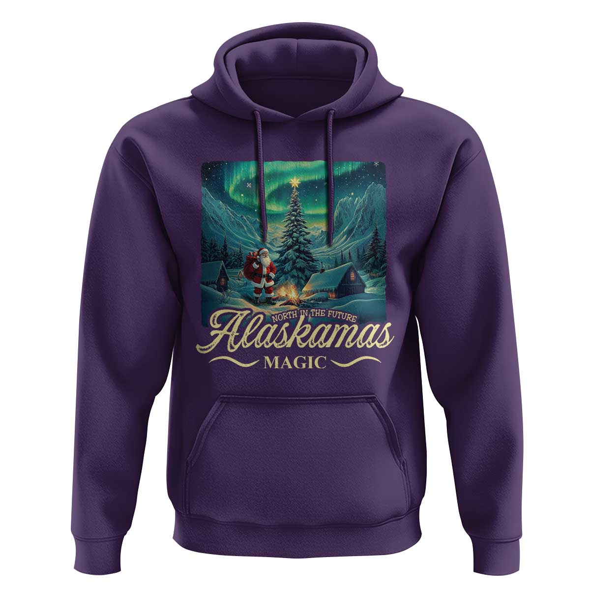 Xmas In Alaska Hoodie Alaskamas Magic Aurora Santa