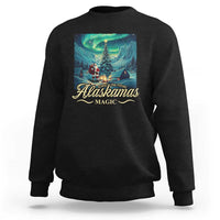 Xmas In Alaska Sweatshirt Alaskamas Magic Aurora Santa - Wonder Print Shop