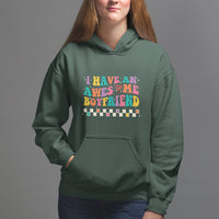 Valentine's Day Hoodie I Have An Awesome Boyfriend Ugly Heart Retro Groovy - Wonder Print Shop