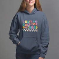 Valentine's Day Hoodie I Have An Awesome Boyfriend Ugly Heart Retro Groovy - Wonder Print Shop