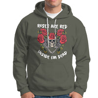 Valentine's Day Hoodie Roses are Red Inside I'm Dead Skeleton Heart Shape - Wonder Print Shop
