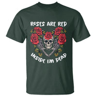 Valentine's Day T Shirt Roses are Red Inside I'm Dead Skeleton Heart Shape - Wonder Print Shop