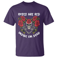 Valentine's Day T Shirt Roses are Red Inside I'm Dead Skeleton Heart Shape - Wonder Print Shop
