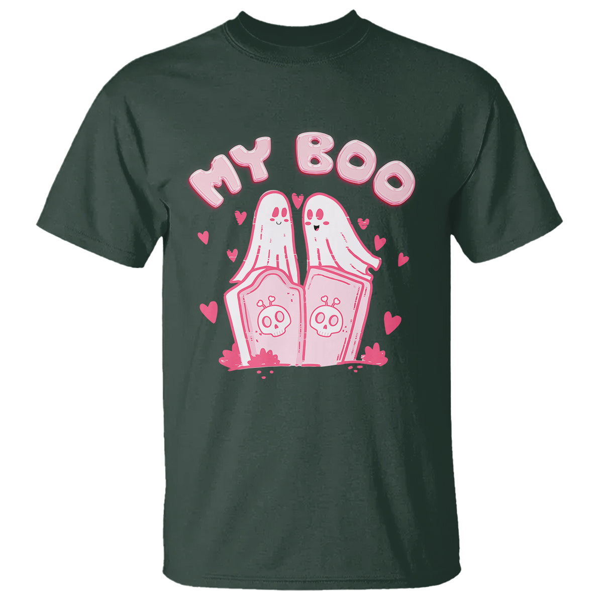 Valentine's Day T Shirt My Boo Cute Lover Couple Ghost - Wonder Print Shop