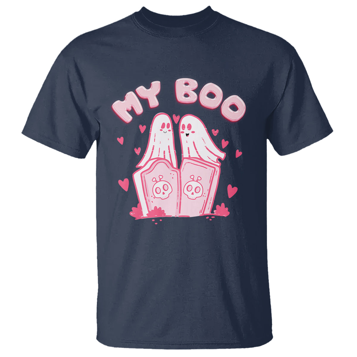 Valentine's Day T Shirt My Boo Cute Lover Couple Ghost - Wonder Print Shop