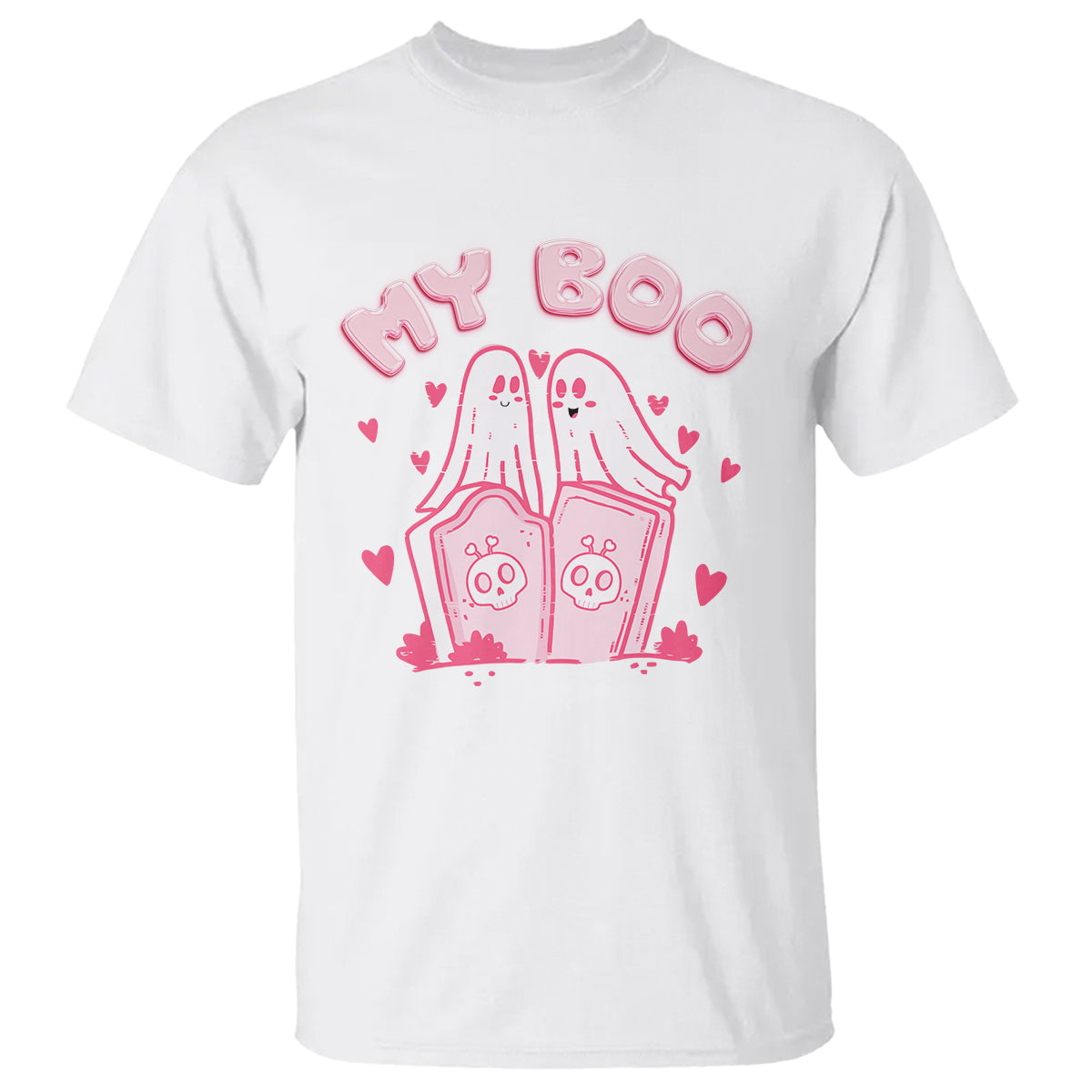 Valentine's Day T Shirt My Boo Cute Lover Couple Ghost - Wonder Print Shop