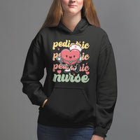 Valentine's Day Hoodie Retro Pediatric Nurse Cute Heart Stethoscope - Wonder Print Shop