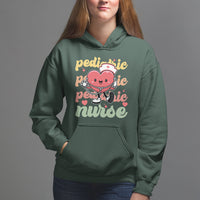 Valentine's Day Hoodie Retro Pediatric Nurse Cute Heart Stethoscope - Wonder Print Shop