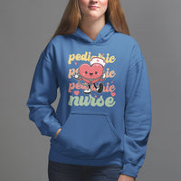 Valentine's Day Hoodie Retro Pediatric Nurse Cute Heart Stethoscope - Wonder Print Shop