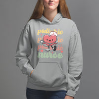 Valentine's Day Hoodie Retro Pediatric Nurse Cute Heart Stethoscope - Wonder Print Shop