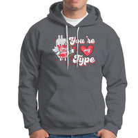 Valentine's Day Hoodie You're My Type Medical Pun Blood Nurse - Wonder Print Shop