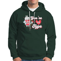 Valentine's Day Hoodie You're My Type Medical Pun Blood Nurse - Wonder Print Shop