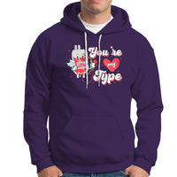 Valentine's Day Hoodie You're My Type Medical Pun Blood Nurse - Wonder Print Shop