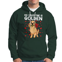 Valentine's Day Hoodie My Valentine Is Golden Retriever Cute Pet Dog Rose - Wonder Print Shop