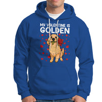 Valentine's Day Hoodie My Valentine Is Golden Retriever Cute Pet Dog Rose - Wonder Print Shop