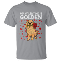 Valentine's Day T Shirt My Valentine Is Golden Retriever Cute Pet Dog Rose - Wonder Print Shop
