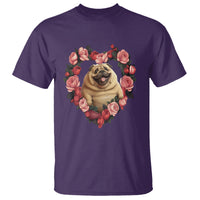 Valentine's Day T Shirt My Valentine Is Pug Cute Pet Dog Rose Heart Shape - Wonder Print Shop