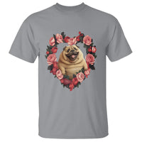 Valentine's Day T Shirt My Valentine Is Pug Cute Pet Dog Rose Heart Shape - Wonder Print Shop