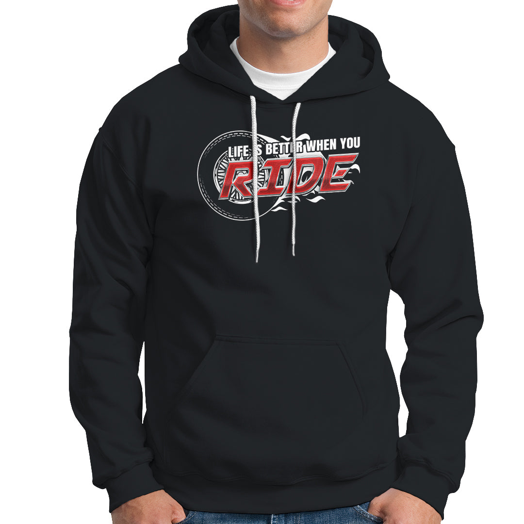 Motorcycle Rider Hoodie Life is Better When You Ride - Wonder Print Shop