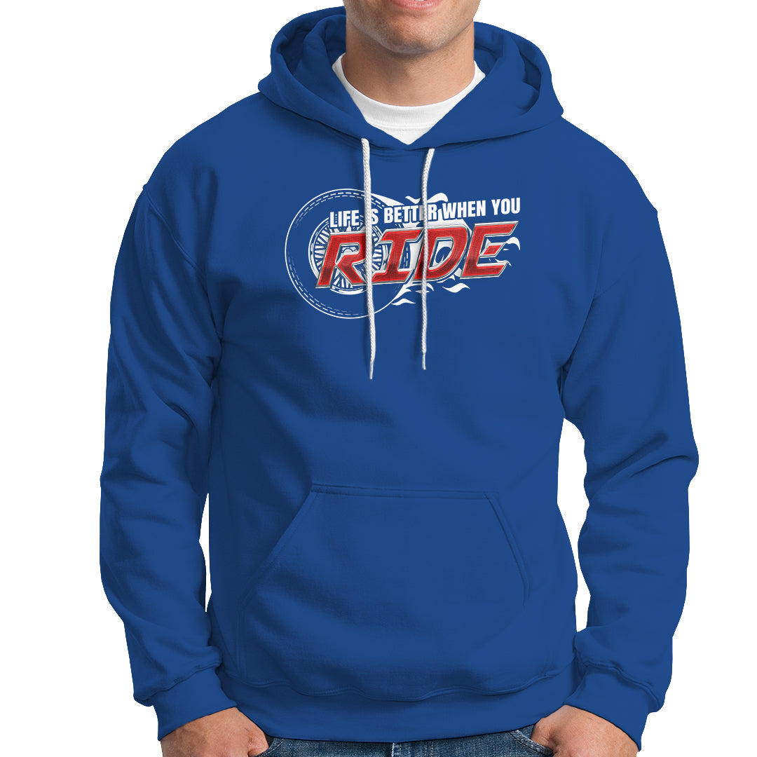 Motorcycle Rider Hoodie Life is Better When You Ride - Wonder Print Shop
