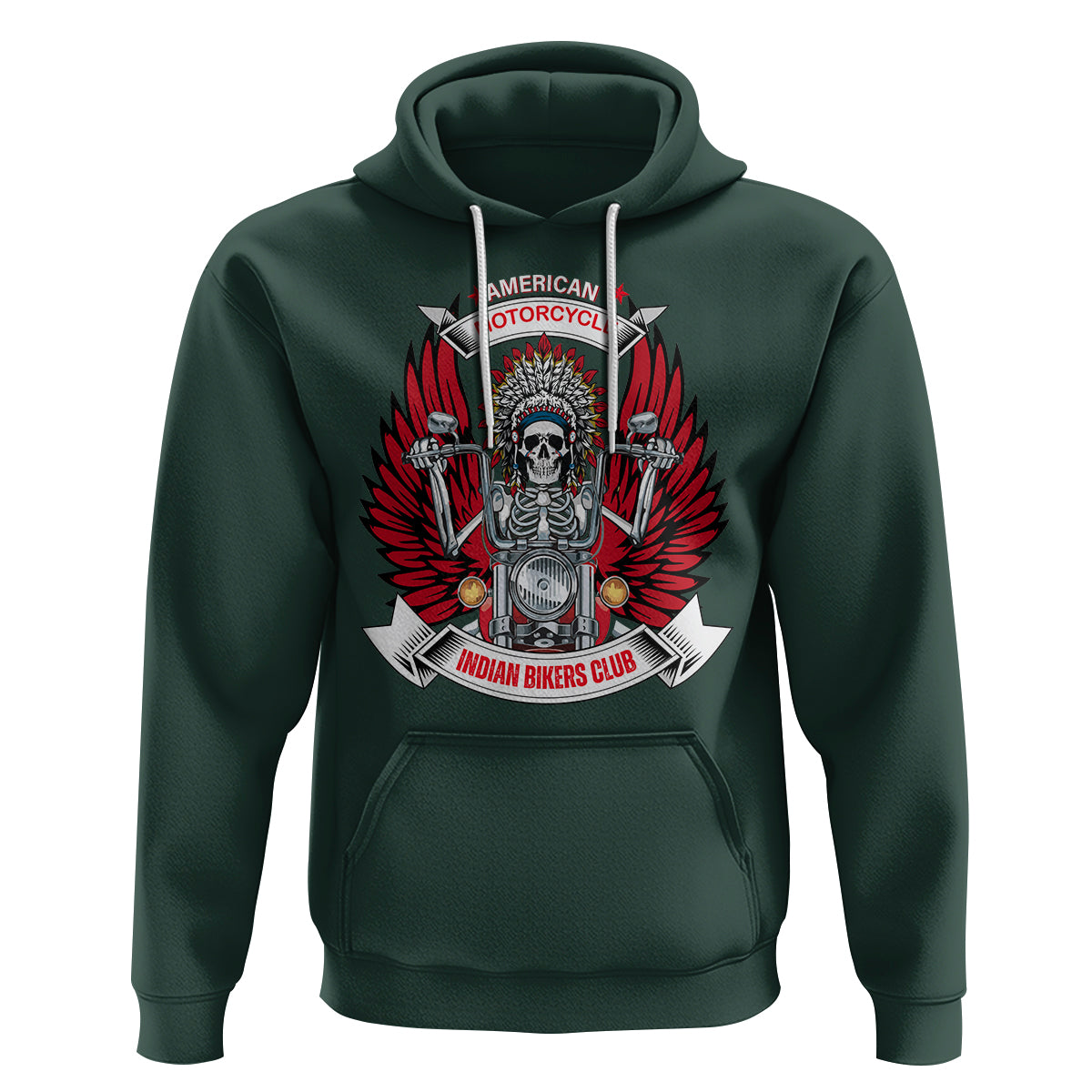 Motorcycle Rider Hoodie American Indian Biker Club - Wonder Print Shop