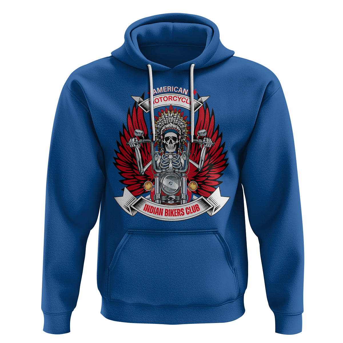 Motorcycle Rider Hoodie American Indian Biker Club - Wonder Print Shop