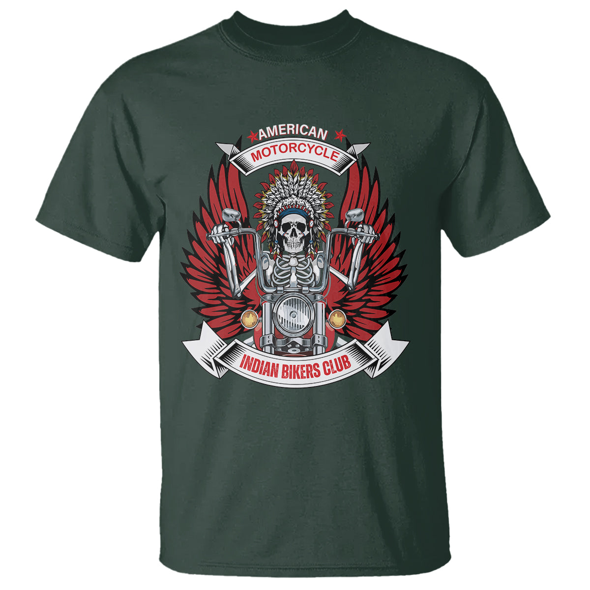 Motorcycle Rider T Shirt American Indian Biker Club - Wonder Print Shop
