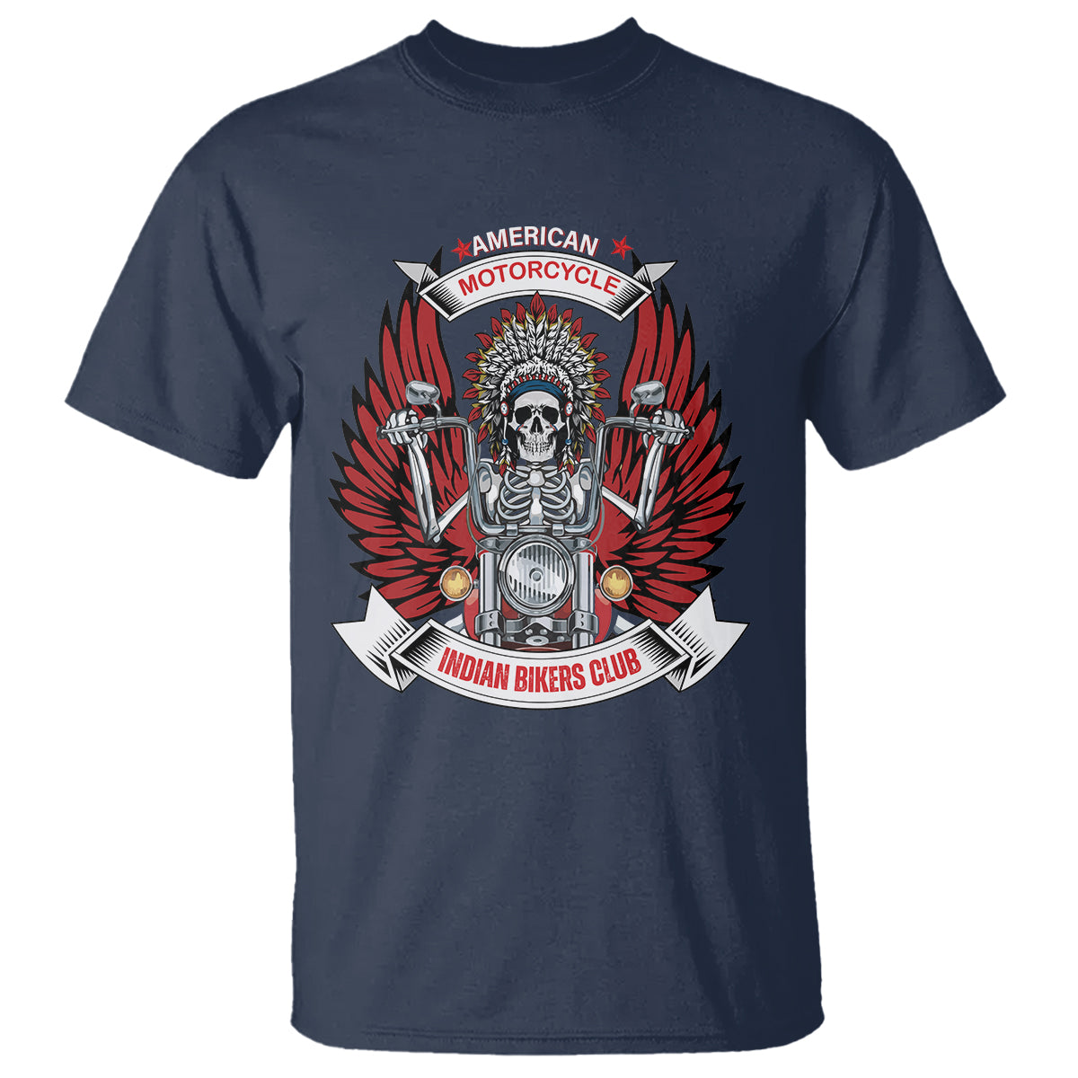 Motorcycle Rider T Shirt American Indian Biker Club - Wonder Print Shop