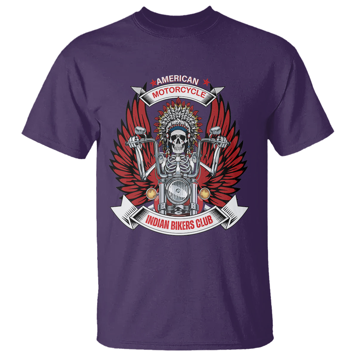 Motorcycle Rider T Shirt American Indian Biker Club - Wonder Print Shop