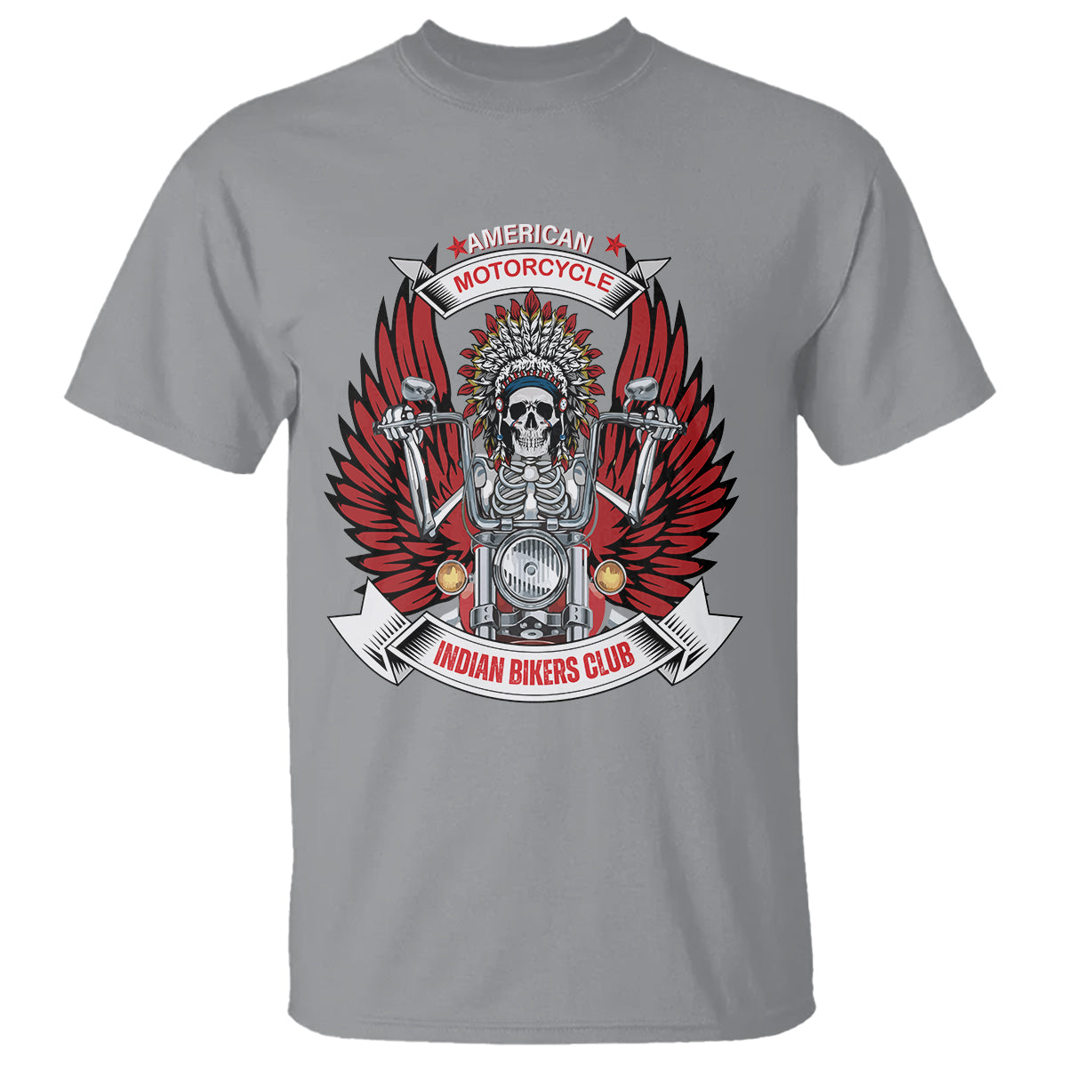 Motorcycle Rider T Shirt American Indian Biker Club - Wonder Print Shop