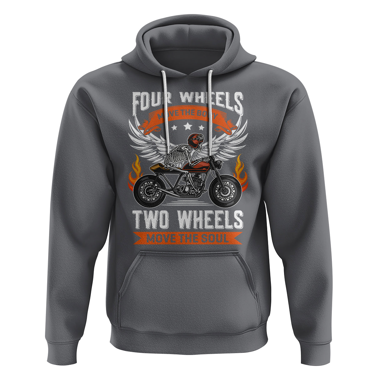 Motorcycle Rider Hoodie Four Wheels Mover The Body Two Wheels Move The Soul - Wonder Print Shop