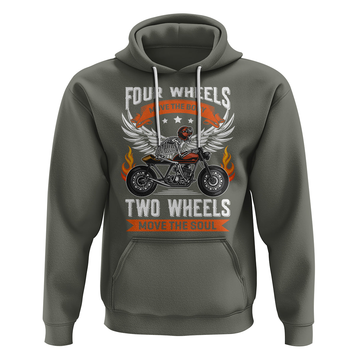 Motorcycle Rider Hoodie Four Wheels Mover The Body Two Wheels Move The Soul - Wonder Print Shop