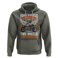Motorcycle Rider Hoodie Four Wheels Mover The Body Two Wheels Move The Soul - Wonder Print Shop