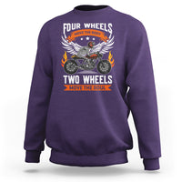 Motorcycle Rider Sweatshirt Four Wheels Mover The Body Two Wheels Move The Soul - Wonder Print Shop