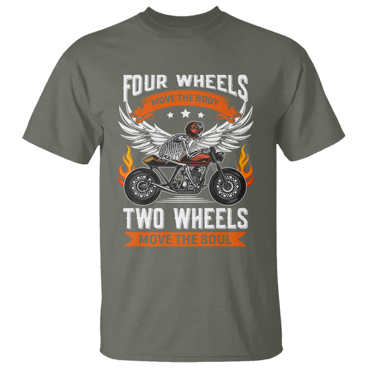Motorcycle Rider T Shirt Four Wheels Mover The Body Two Wheels Move The Soul - Wonder Print Shop