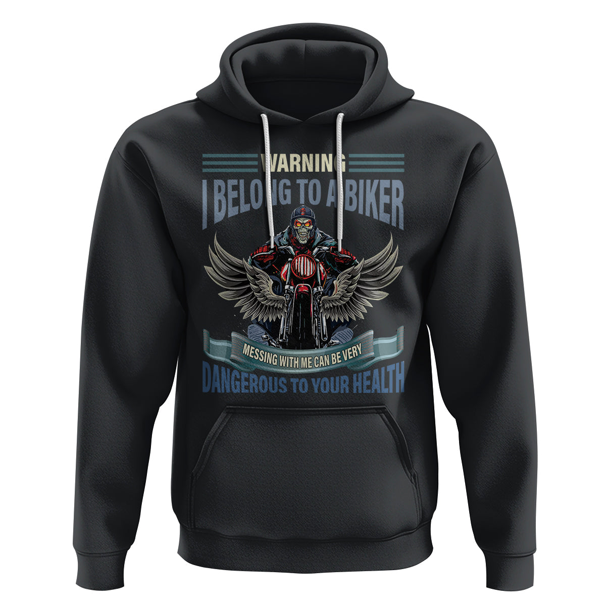 Motorcycle Rider Hoodie I Belong To A Biker Messing With Me Can Be Very Dangerous - Wonder Print Shop