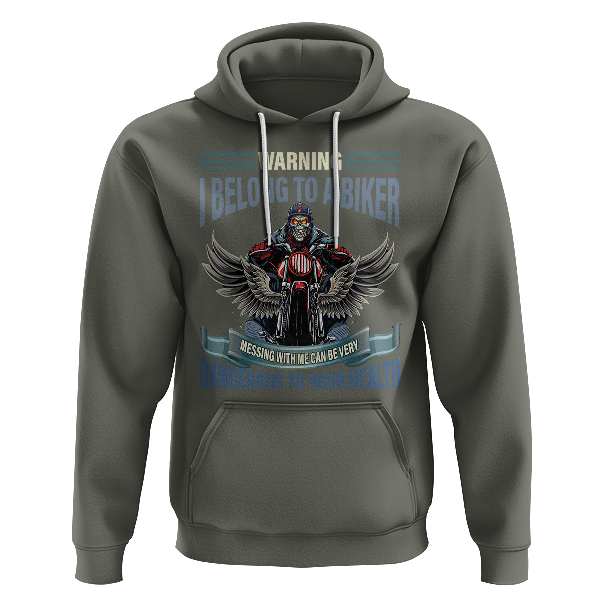 Motorcycle Rider Hoodie I Belong To A Biker Messing With Me Can Be Very Dangerous - Wonder Print Shop