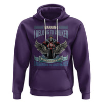 Motorcycle Rider Hoodie I Belong To A Biker Messing With Me Can Be Very Dangerous - Wonder Print Shop